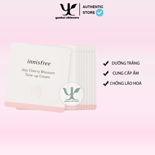 Sample Kem Dưỡng Anh Đào Nâng Tone Tức Thì Innisfree Tone Up Cream/Jelly Cream 1ml