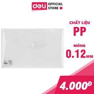 Túi cúc trong suốt đựng tài liệu Deli - có khuy clear bag khổ A4 - 1 chiếc - EF11312