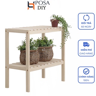 Kệ pallet 2 tầng đa năng gỗ tự nhiêu Posa - Size 50 cm