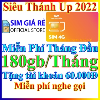 Siêu sim 4G có 180Gb/Tháng Miễn phí tháng đầu + Tặng Sẵn 40.000đ + Nghe Gọi Nội Mạng Miễn Phí - Shop sim giá rẻ