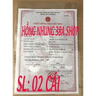 BAO ĐỰNG GIẤY ĐĂNG KÝ KẾT HÔN VÀ GIẤY TỜ KHỔ A4 - SÉT 2 CÁI
