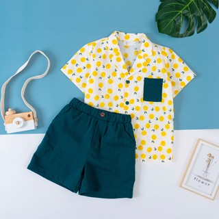 Bộ bé trai áo pijama và quần đùi bé trai từ 1 đến 6 tuổi L'Casta BHT4
