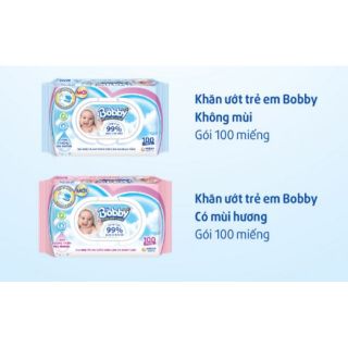 (Sale) Khăn ướt Bobby 100 tờ
