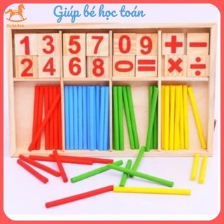 Đồ chơi học toán Bảng que tính gỗ gồm que tính và số giúp bé học toán trực quan, dễ dàng hơn