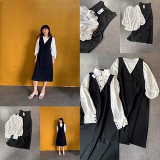 ✅Freeship✅ Set bộ yếm phối áo trắng Zara. Ảnh thật mẫu thật shop chụp