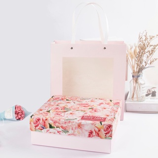 Q901 XÉ LẺ Túi giấy hoặc Hộp quà gấp kích thước 23 * 23 * 8CM quà tặng hoạ tiết  hoa lá rất đẹp và sang