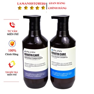 Dầu Gội VALIAN keratin kiềm dầu siêu phục hồi mềm mượt chống rụng tóc cặp 500 ml hương thơm nước hoa hàng chính hãng