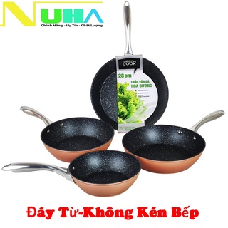 [Không Kén Bếp]Chảo đáy từ vân đá hoa cương chống dính Green Cook GCP08 sâu lòng tay cầm inox chống bỏng chắc chắn
