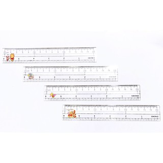 thước gấu pooh TN33 thước nhựa trong cứng in hình
