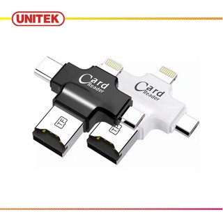 Đầu đọc thẻ đa năng 4 in 1 (OTG, USB, TYPE - C, IOS) dùng cho iOS - Android - PC- Macbook