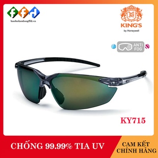 Kính bảo hộ Kings KY715 Kính chống tia UV, chống bụi, chống xước, dùng trong lao động, đi xe máy, tròng đen tráng gương