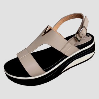 Dép sandal nữ đế xuồng xám 5cm TH22
