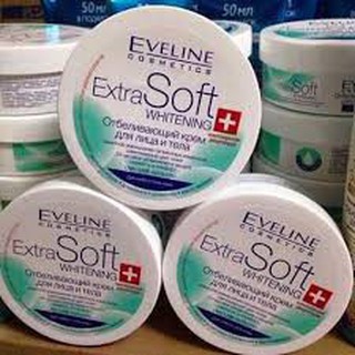 Kem dưỡng ẩm Eveline Extra Soft Whitening trắng da toàn thân giảm nếp nhăn chống lão hoá [𝐓𝐚̣̆𝐧𝐠 𝐦𝐚́𝐲 𝐦𝐚𝐬𝐬𝐚𝐠𝐞𝐫 𝐦𝐚̣̆𝐭]
