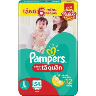 Tã quần Pampers M60,L54,XL48,XXL44 mẫu mới Giữ dáng