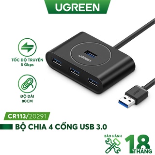 Hub USB 3.0 4 cổng tốc độ 5Gbps UGREEN CR113 - Hàng phân phối chính hãng - Bảo hành 18 tháng