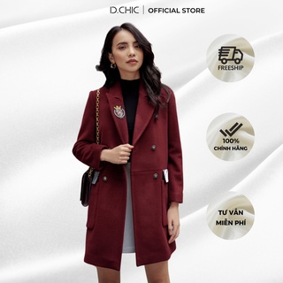 Măng Tô cổ 2 ve gắn logo nắp túi phối D.CHIC MS: 980207