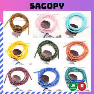 Dây quấn, cuốn bảo vệ tai nghe, cáp sạc điện thoại (0.5m) giúp chống rối, chống đứt giá rẻ trang trí nhiều màu sắc