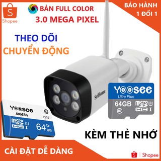 Camera Wifi ngoài trời srihome sh035 3.0 mpx chính hãng SIÊU NÉT  CỰC BỀN - thẻ 64G chính hãng