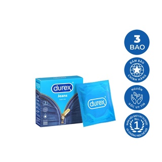 Bao Cao Su Durex Jeans (Hộp 3 Cái) xanh