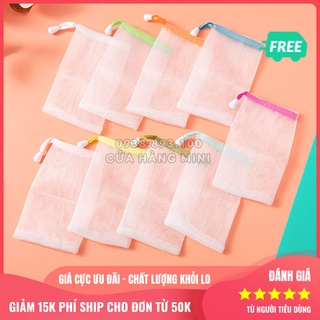 Túi Lưới 2 Lớp Đựng Và Tạo Bọt Xà Phòng Có Dây Rút (Tạo Bọt Cho Xà Phòng Thanh, Sữa Tắm, Sữa Rửa Mặt)