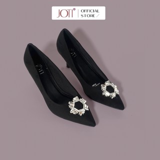 Giày Cao Gót Nữ JOTI Lotus 3285VN7 - Mũi Nhọn Bít Gót Đế Nhọn Cao 7cm Da Nỉ Lộn - Mang Công Sở Dự Tiệc