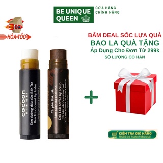 Combo Son Dưỡng Môi Dầu Dừa Bến Tre &amp; Tẩy Tế Bào Chết Môi Chiết Xuất Cà Phê Đắk Lắk 5g