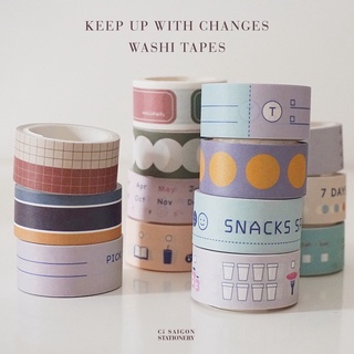 Băng keo trang trí Keep up with changes washi tapes