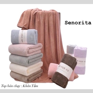 Khăn Tắm Lông Cừu Hàn Quốc Senorita Loại 1Siêu Thấm Hút - Chất vải Mềm Mịn  Dày Dặn Size 70*140 - Khăn Tắm Xuất Hàn