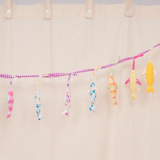 Dây Cá Treo 12 Con Cá Nhiều Màu Sắc - Gấu Bông Đình May | Dây 1,5m - Cá 11cm