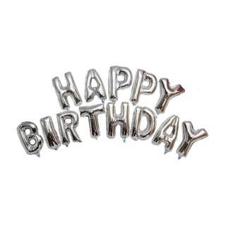 Bộ chữ happy birthday màu bạc