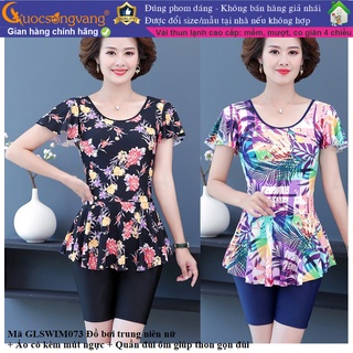 Đồ bơi trung niên kín đáo hai mảnh đồ bơi nữ quần short GLSWIM073 Cuocsongvang