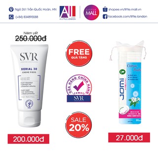 Kem dưỡng ẩm cho da chân khô và nứt nẻ SVR xerial 30 creme pieds 50ml TẶNG bông tẩy trang Jomi (Nhập khẩu)