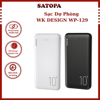 Sạc dự phòng 10000mAh WK DESIGN WP129 pin dự phòng iphone androi sạc nhanh 2A chip thông minh tự ngắt - SATOPA