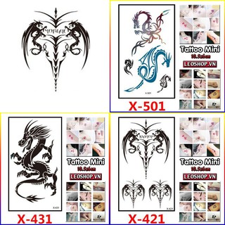 Hình Xăm Dán Mini Rồng Cuộn (10x6cm)