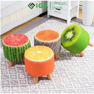 Ghế Đôn Hoa Quả IGA Chân Gỗ Dễ Thương - GĐHV