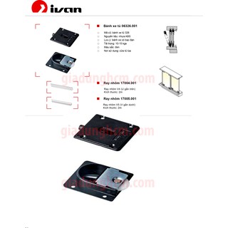 Bánh xe cho tủ lùa, tủ quần áo Ivan 06326.001 chiính hãng