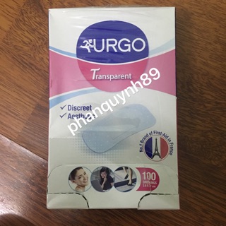 Băng cá nhân Urgo Transparent 100 miếng