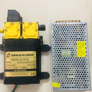 Bộ Máy Bơm Áp Lực Mini 12v sinleader Đôi Phun Sương Làm Mát + nguồn