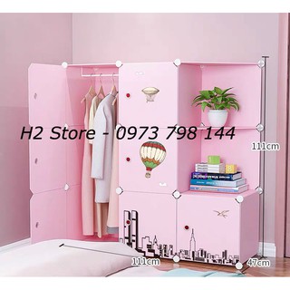 TỦ NHỰA LẮP GHÉP 9 Ô ( GỒM 2 KỆ GÓC) CỬA KHÍ CẦU ĐỂ ĐỒ CHO BÉ ĐA NĂNG THÔNG MINH sâu 47cm