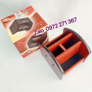 Hộp cắm bút gỗ Shengmu SM-1016 dạng xoay - Khay cắm bút gỗ xoay loại nhỏ 1016