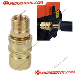 Khớp nối nhanh béc rửa dây xịt cao áp đầu ra ren 22mm cho máy rửa xe