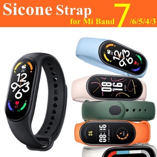 Dây Đeo Thay Thế Chất Liệu Silicon Màu Trơn Cho Xiaomi Mi Band 7 6 5 4 3 Xiaomi Mi Band 3 4 5