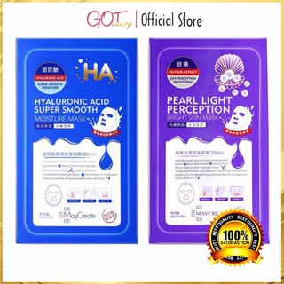 Hộp 20 Miếng Mặt Nạ HA MayCreate Xanh Và Tím Nội Địa Trung Dưỡng Trắng Da Cấp Ẩm Thải Độc GOTSTORE