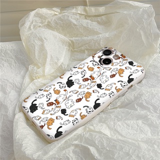 [ỐP IPHONE MÈO] Ốp lưng iPhone 13 PRO MAX mẫu Nhiều chú mèo dễ thương vuông cạnh 12 11 Pro Max 6s 6 8 Plus X Xr Xs Max