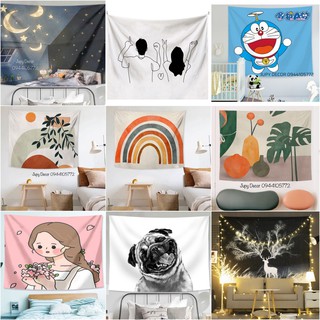 [SẴN - size 1m] Tổng hợp mẫu tranh vải treo tường phong cách bắc âu trang trí phòng ngủ thêm xinh (tặng phụ kiện treo)