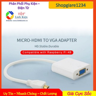 [Mã ELHACE giảm 4% đơn 300K] Cáp chuyển Micro HDMI sang VGA Có Audio - Full Box - Bảo Hành 1 Tháng