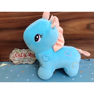 Ngựa bông Pony xanh,Chuối mặt cười,Heo bông, Cà rốt đáng yêu cho bé