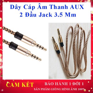 Dây AUX nối loa và các thiết bị điện thoại máy tính, amply, laptop, Jack chân tròn cáp 3 5 mm 2 đầu dây dù chống đứt