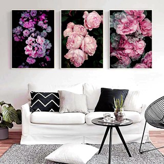 Tranh canvas khung cao cấp 40x60cm x 3 tranh VIP mới mua được - Hồng mẫu đơn