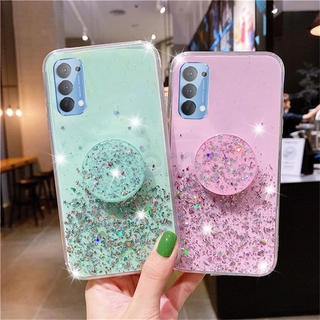Ốp lưng TPU Bầu trời đầy sao tỏa sáng Có giá đỡ điện thoại di động vỏ điện thoại Cho Oppo F11 F9 Pro Reno 5 4 4F 3 2F 2 4G Chống Sock Chống Trầy Chống vết dầu